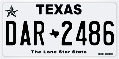 TX license plate DAR2486