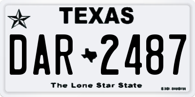 TX license plate DAR2487