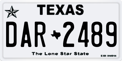 TX license plate DAR2489