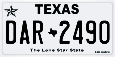 TX license plate DAR2490