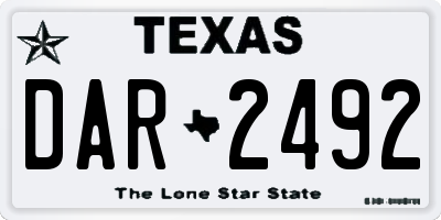 TX license plate DAR2492