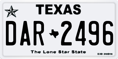 TX license plate DAR2496