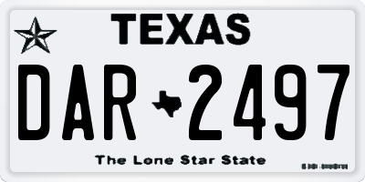 TX license plate DAR2497