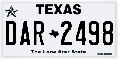 TX license plate DAR2498