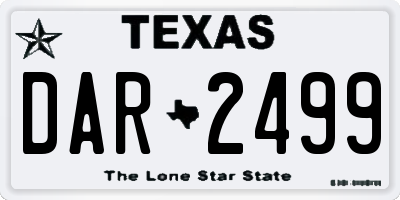TX license plate DAR2499
