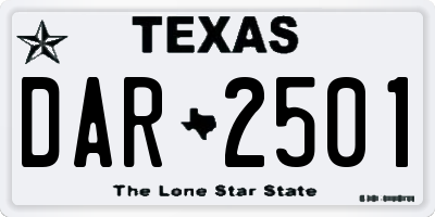 TX license plate DAR2501