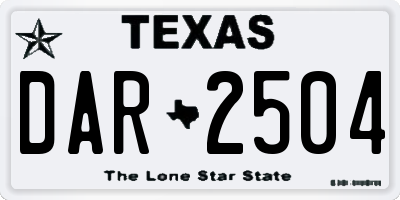TX license plate DAR2504