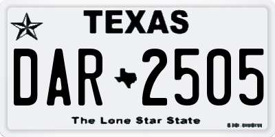 TX license plate DAR2505