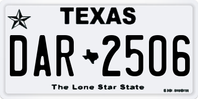 TX license plate DAR2506