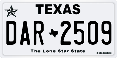 TX license plate DAR2509