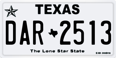 TX license plate DAR2513