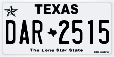 TX license plate DAR2515