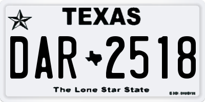 TX license plate DAR2518