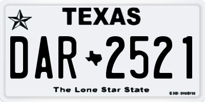 TX license plate DAR2521