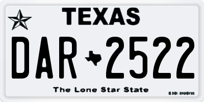 TX license plate DAR2522
