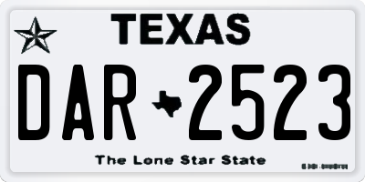 TX license plate DAR2523