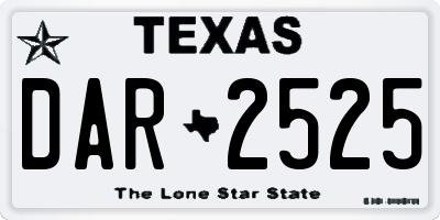TX license plate DAR2525
