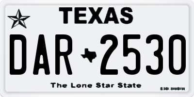 TX license plate DAR2530