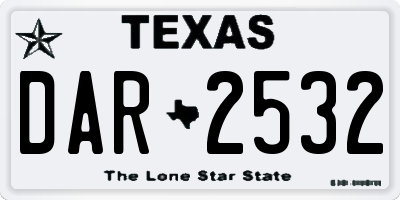 TX license plate DAR2532