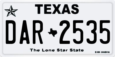 TX license plate DAR2535