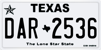 TX license plate DAR2536