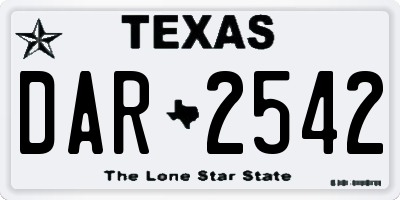 TX license plate DAR2542