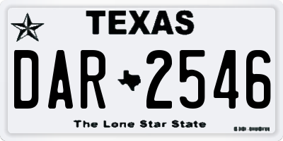 TX license plate DAR2546