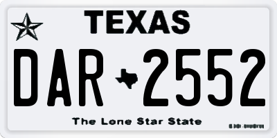 TX license plate DAR2552