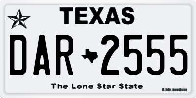 TX license plate DAR2555