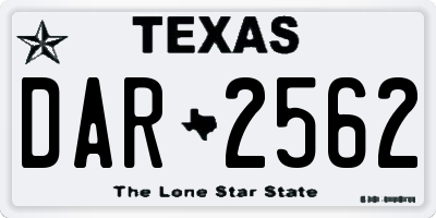 TX license plate DAR2562