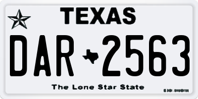 TX license plate DAR2563