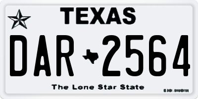 TX license plate DAR2564