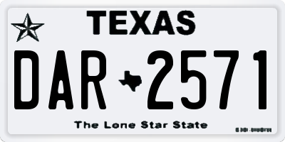 TX license plate DAR2571