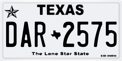 TX license plate DAR2575