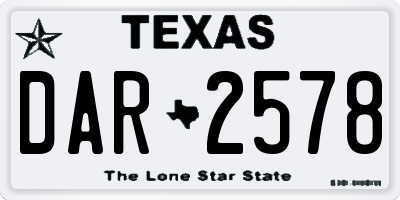 TX license plate DAR2578