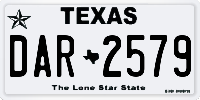 TX license plate DAR2579