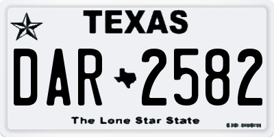 TX license plate DAR2582