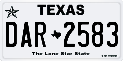 TX license plate DAR2583