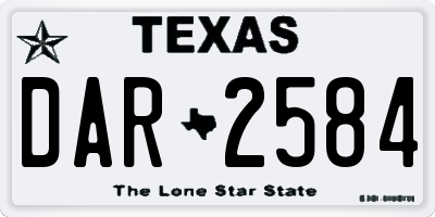 TX license plate DAR2584