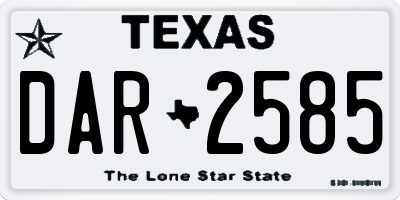 TX license plate DAR2585