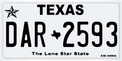 TX license plate DAR2593