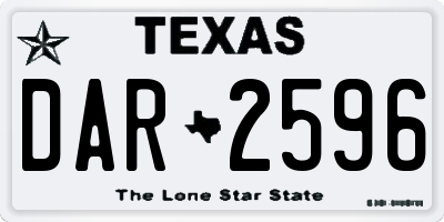 TX license plate DAR2596