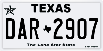 TX license plate DAR2907