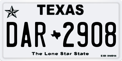 TX license plate DAR2908
