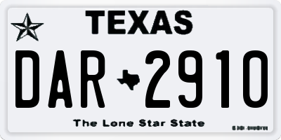 TX license plate DAR2910