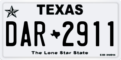 TX license plate DAR2911
