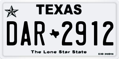 TX license plate DAR2912