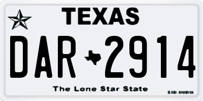 TX license plate DAR2914