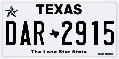 TX license plate DAR2915