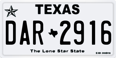 TX license plate DAR2916